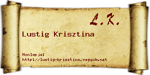 Lustig Krisztina névjegykártya